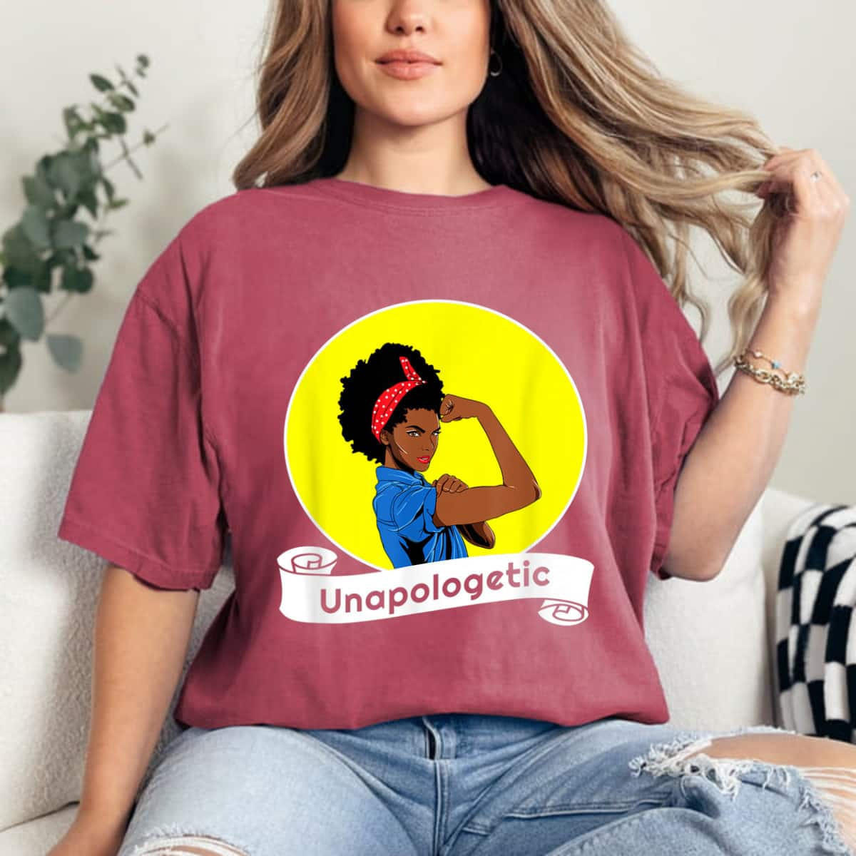 Black Rosie The Riveter African American Unapologetic T-Shirt