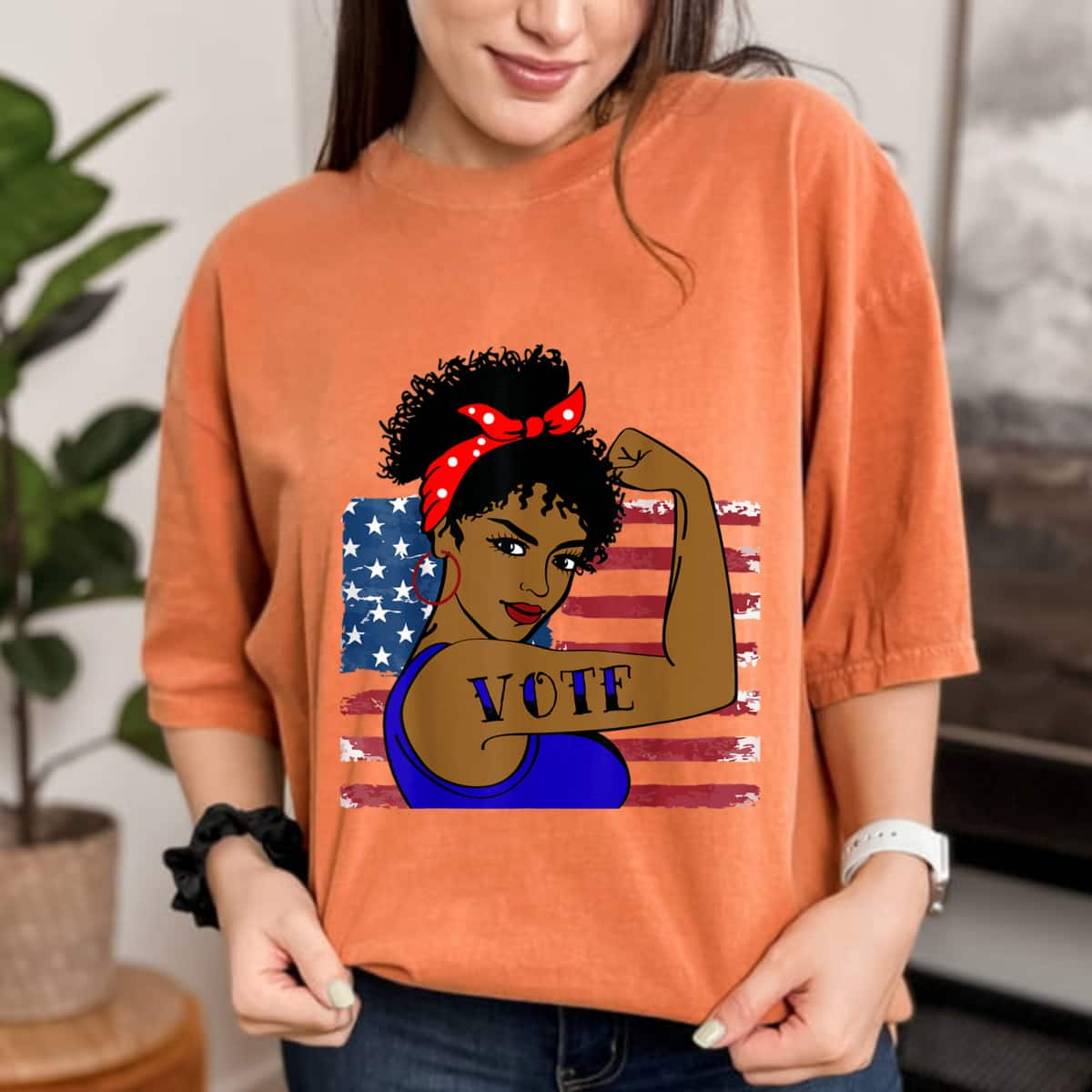 Vote Women Black Rosie The Riveter T-Shirt