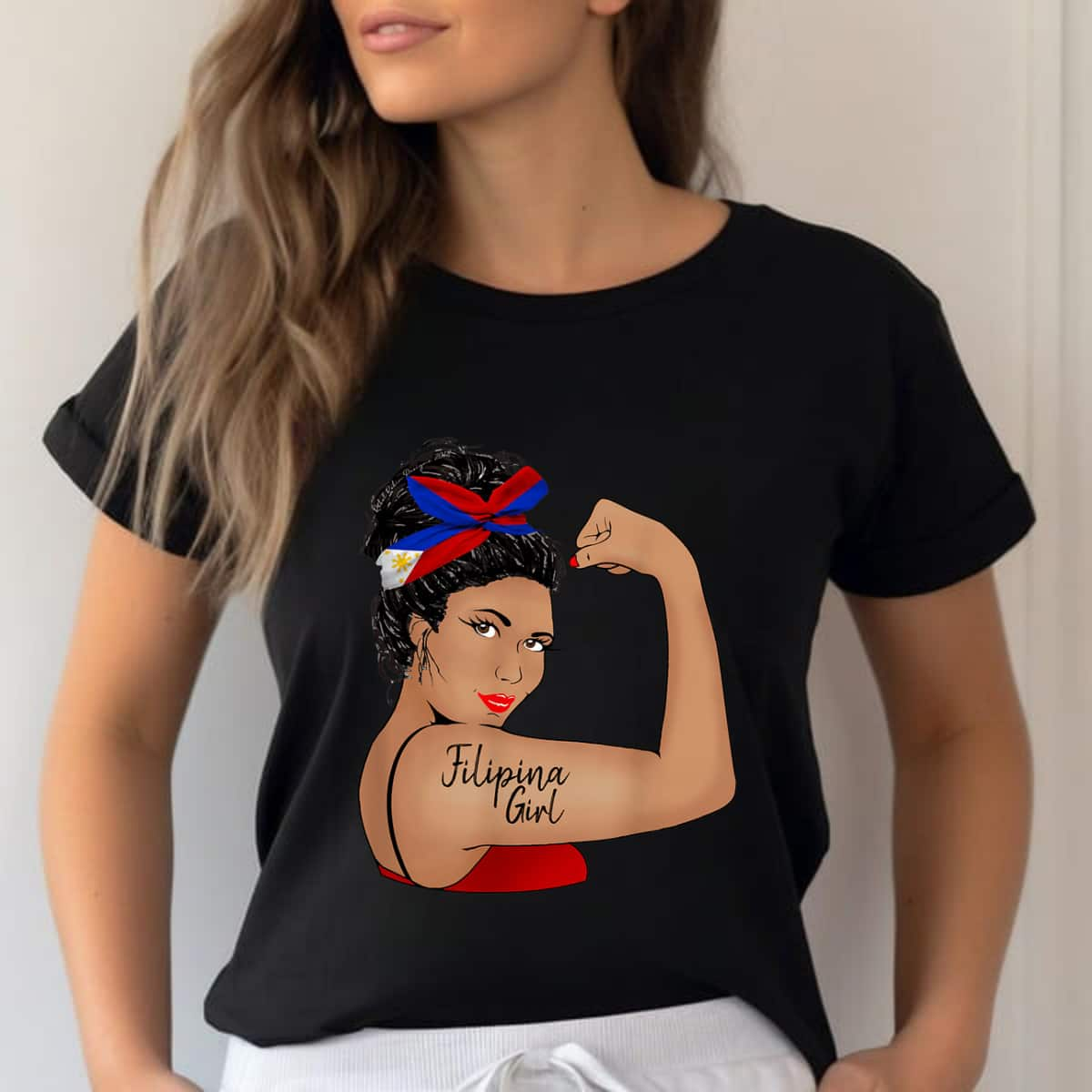 Filipina Girl Unbreakable Rosie The Riveter T-Shirt