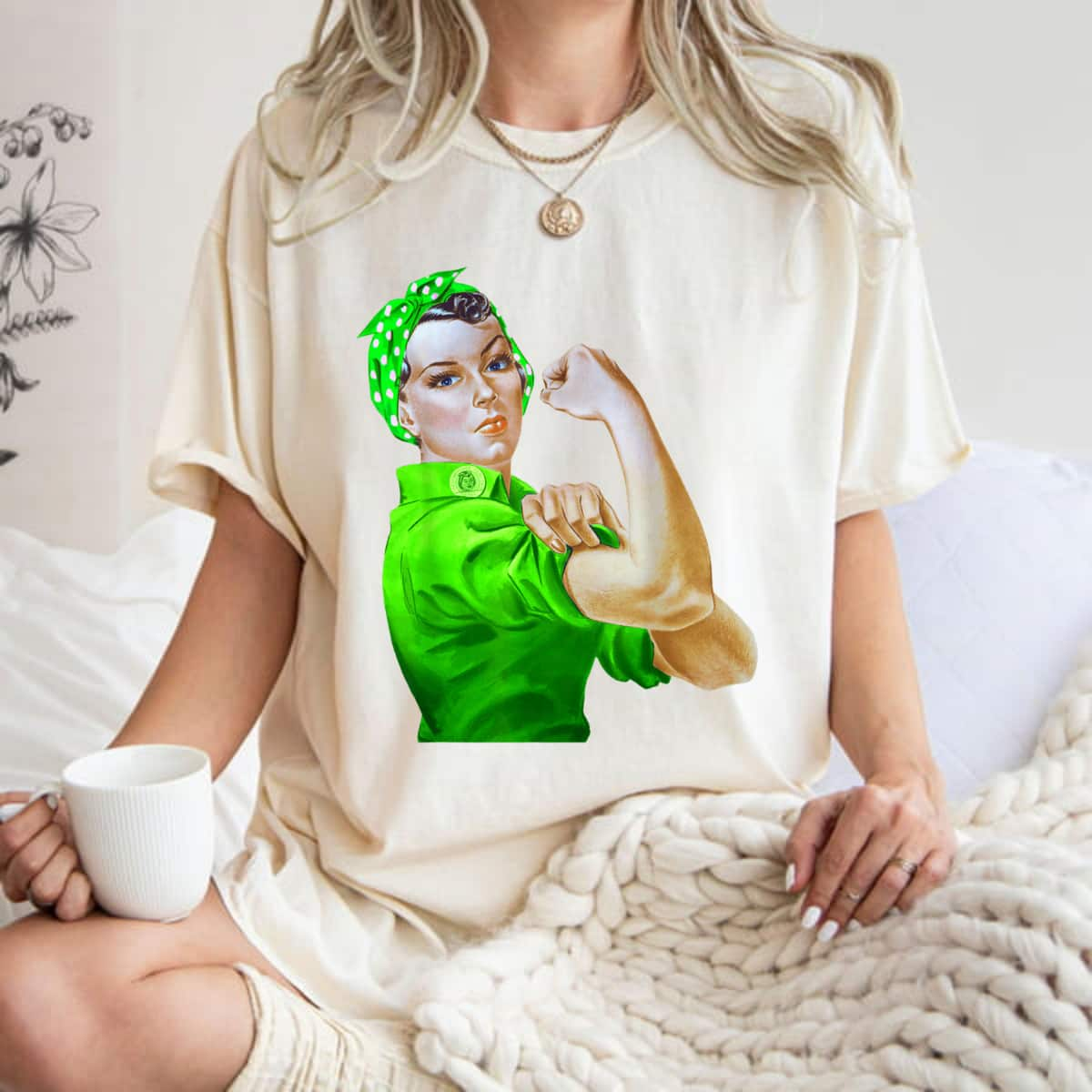 Rosie The Riveter St Patricks Day T-Shirt