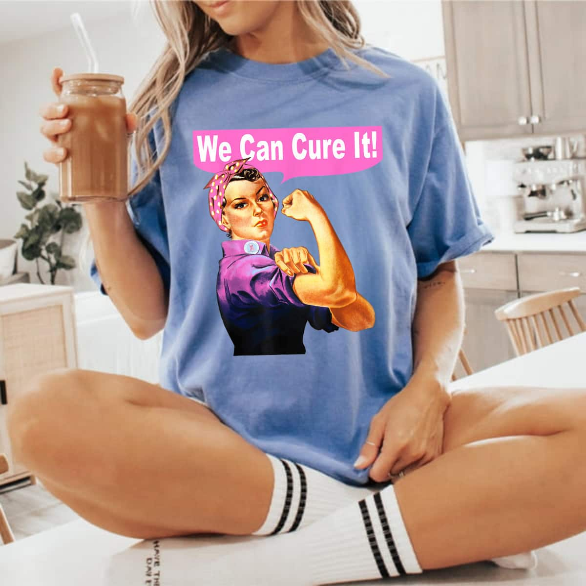 We Can Cure It - Rosie The Riveter - Breast Cancer T-Shirt