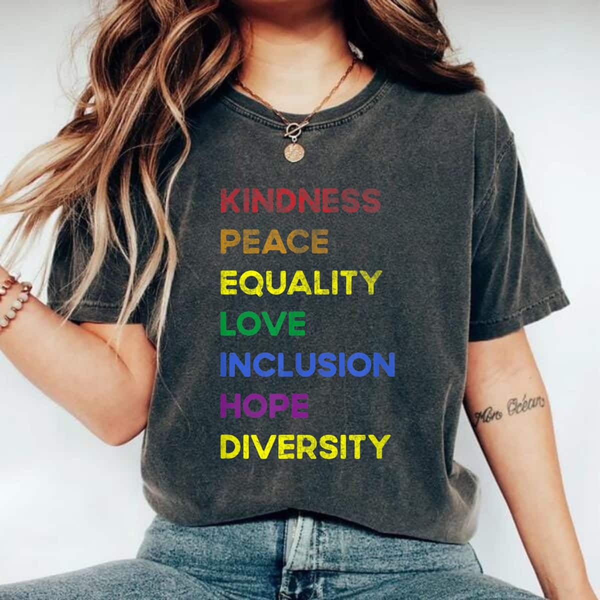 Kindness Equality Love Lgbtq Rainbow Flag Gay Pride Ally T-Shirt