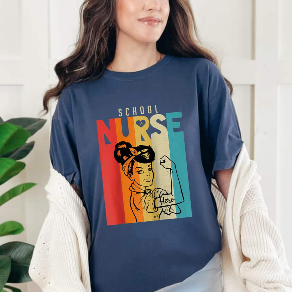 Vintage Rosie The Riveter School Nurse T-Shirt