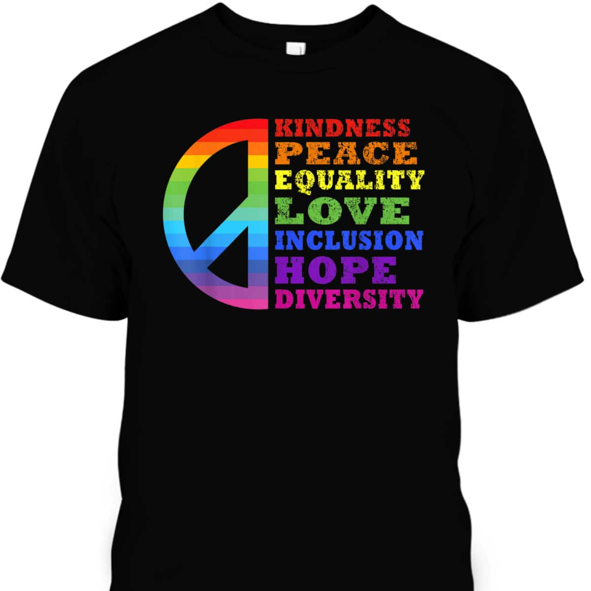 Kindness Peace Equality Love Inclusion Diversity LGBT Pride T-Shirt