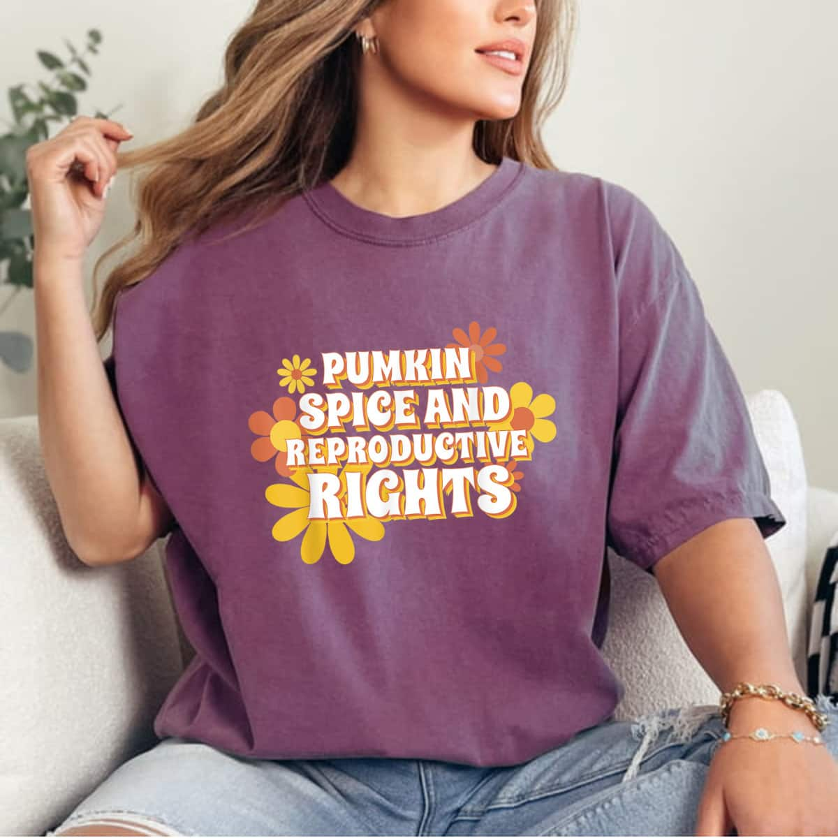 Pumpkin Spice And Reproductive Rights Fall Feminist Choice T-Shirt