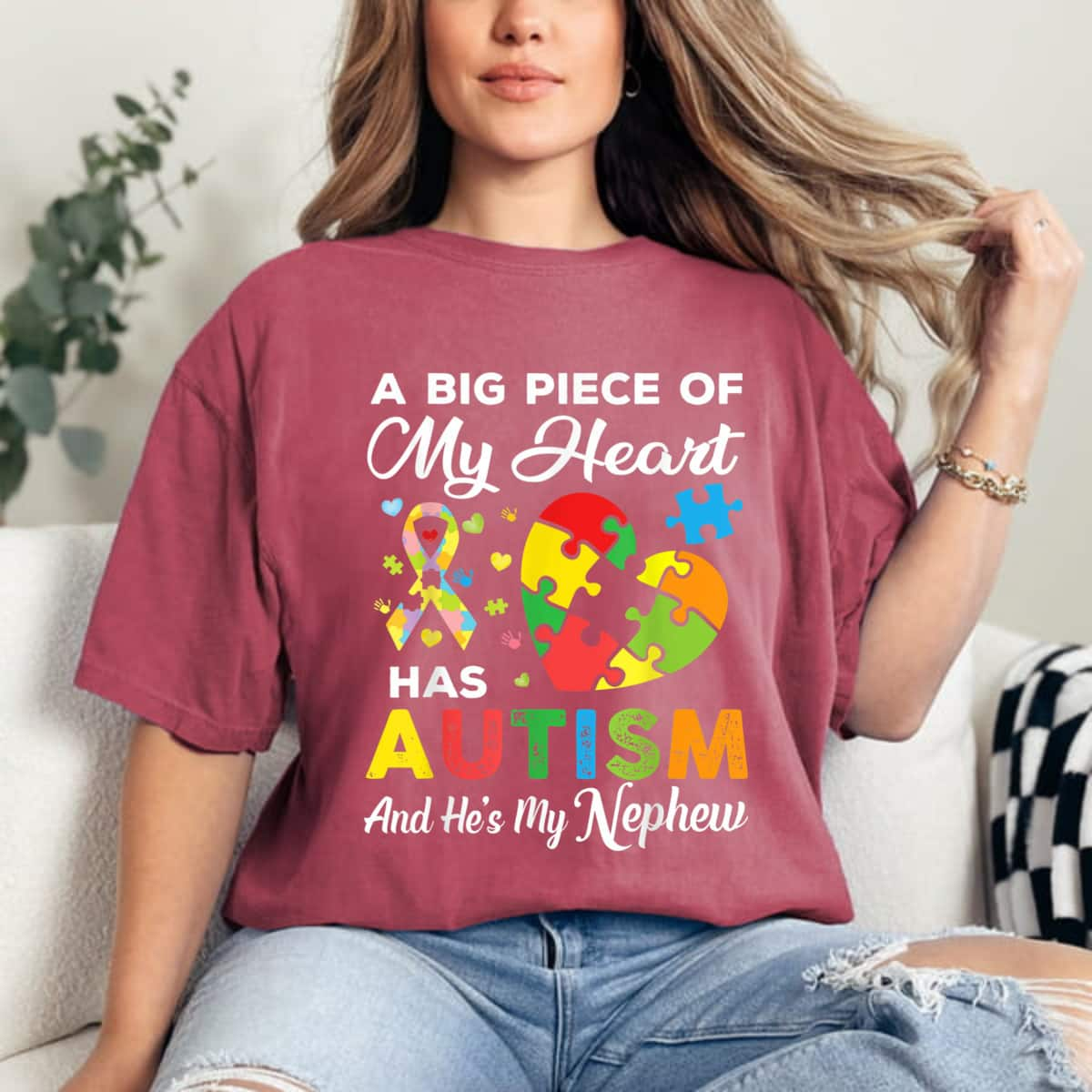 A Big Piece Of My Heart Has Autism And He's My Nephew T-Shirt