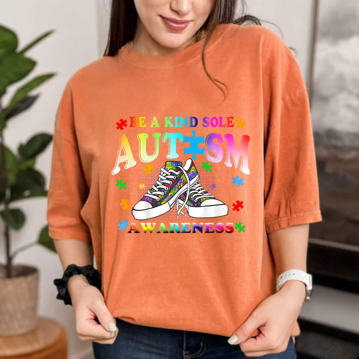 Be A Kind Sole Autism Awareness Puzzle Shoes Be Kind Gifts T-Shirt