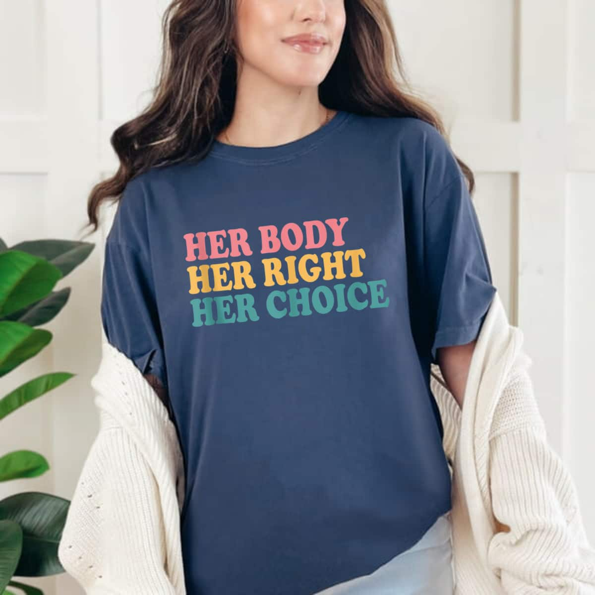 Her Body Her Right Her Choice Pro Choice Feminist Vintage T-Shirt