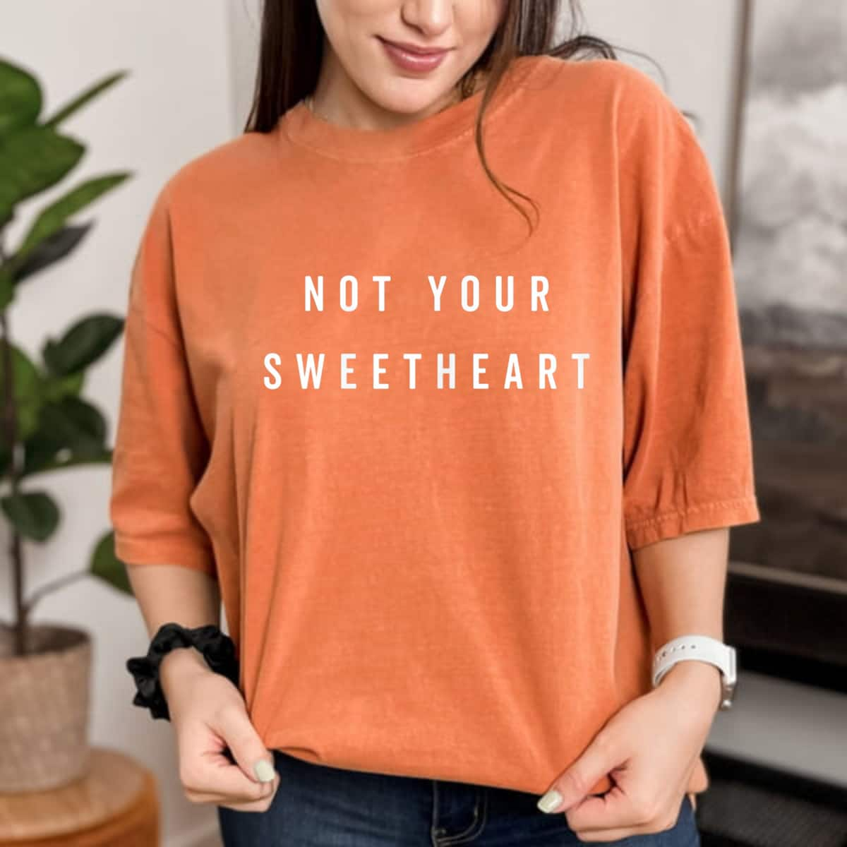 Womens Not Your Sweetheart Feminist Fashion T-Shirt