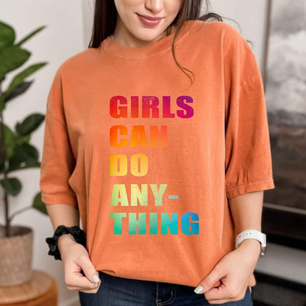 Womens Girls Can Do Anything, Rainbow Feminist, Feminism T-Shirt