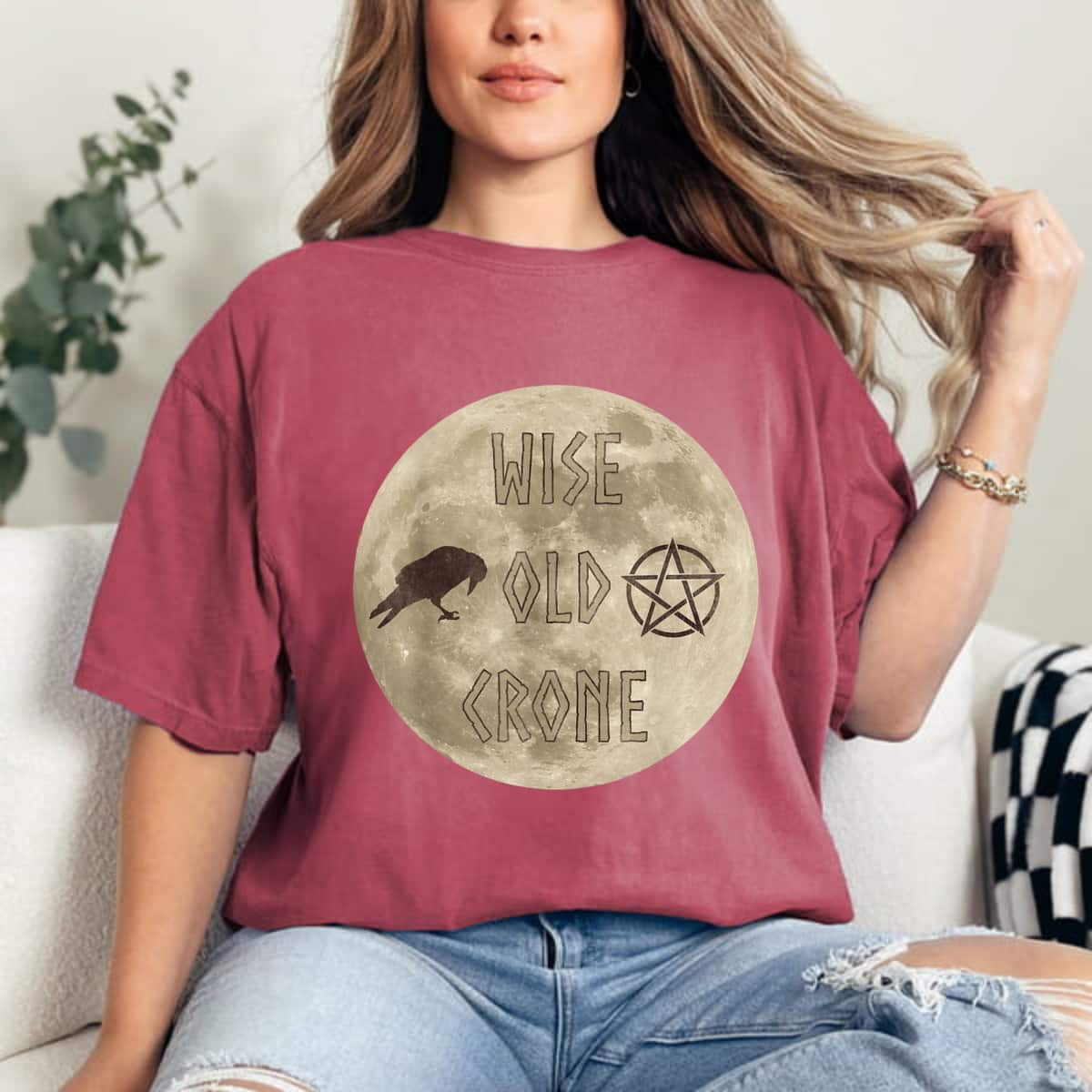 Wise Old Crone Wicca Pagan Triple Goddess Feminist T-Shirt