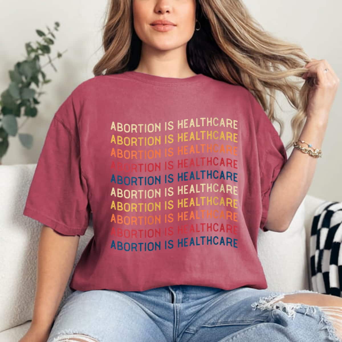 Womens Abortion Is Healthcare Retro Feminist Pro-Choice Women Right T-Shirt