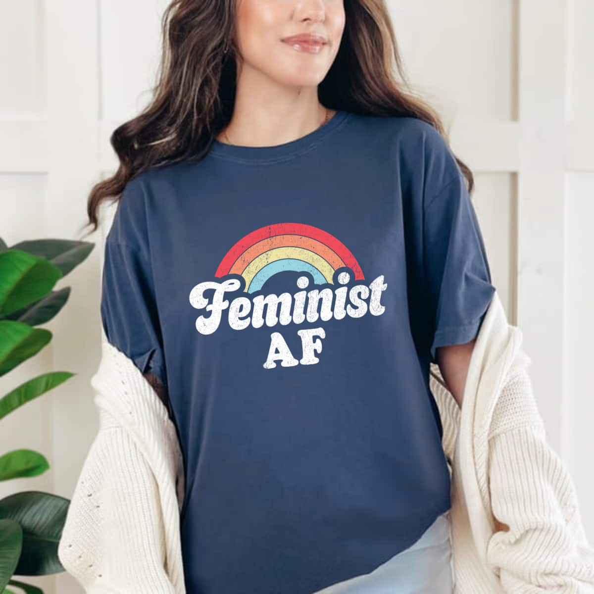 Feminist AF Retro Vintage 60s 70s Style Women Feminism Gifts T-Shirt