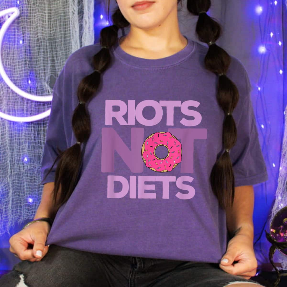 Riots Not Diets Donut Lover Funny Intersectional Feminist T-Shirt