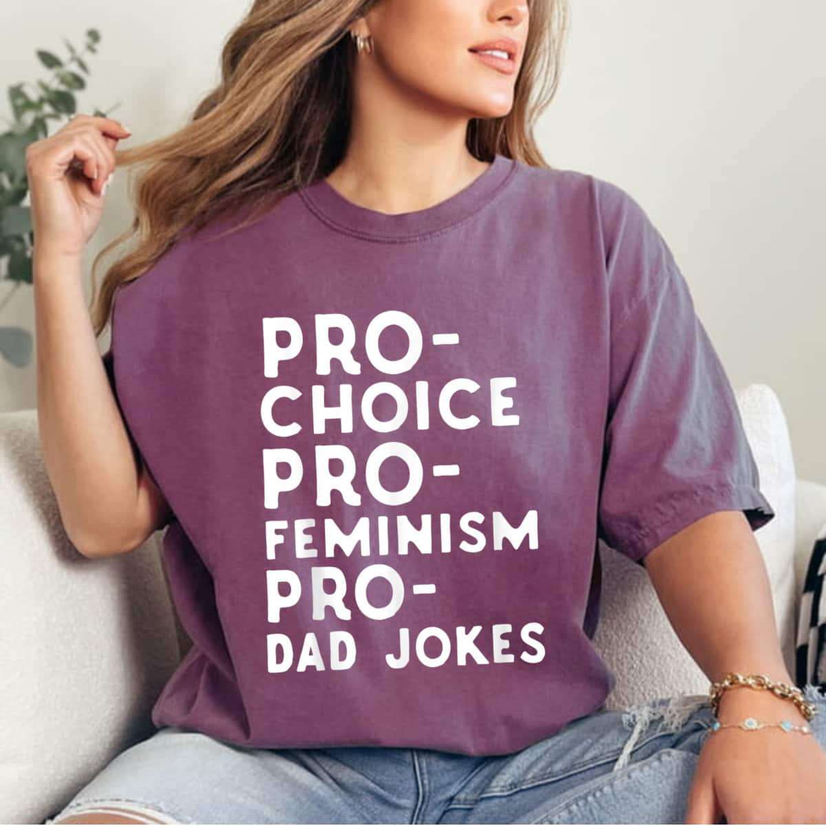 Pro Choice Pro Feminism Pro Dad Jokes Father's Day T-Shirt