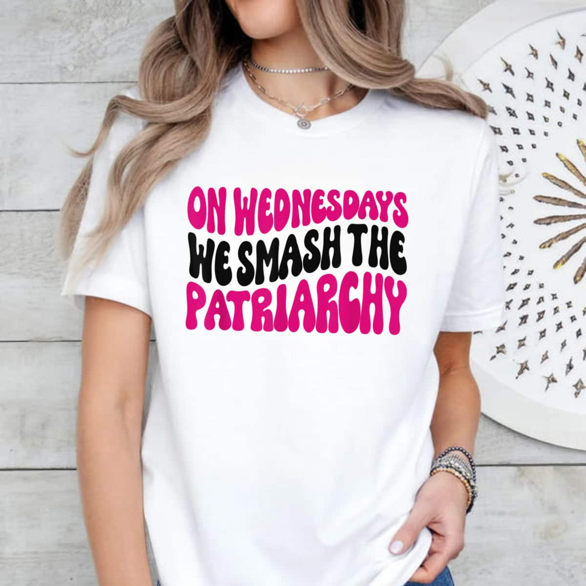 On Wednesdays We Smash The Patriarchy Pink Feminist Feminism T-Shirt