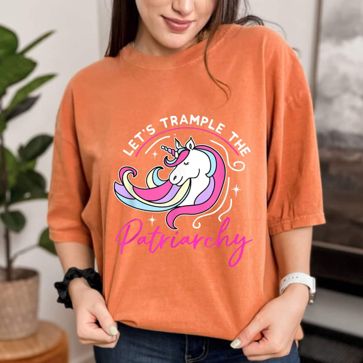 Trample The Patriarchy Funny Feminist Unicorn Social Justice T-Shirt