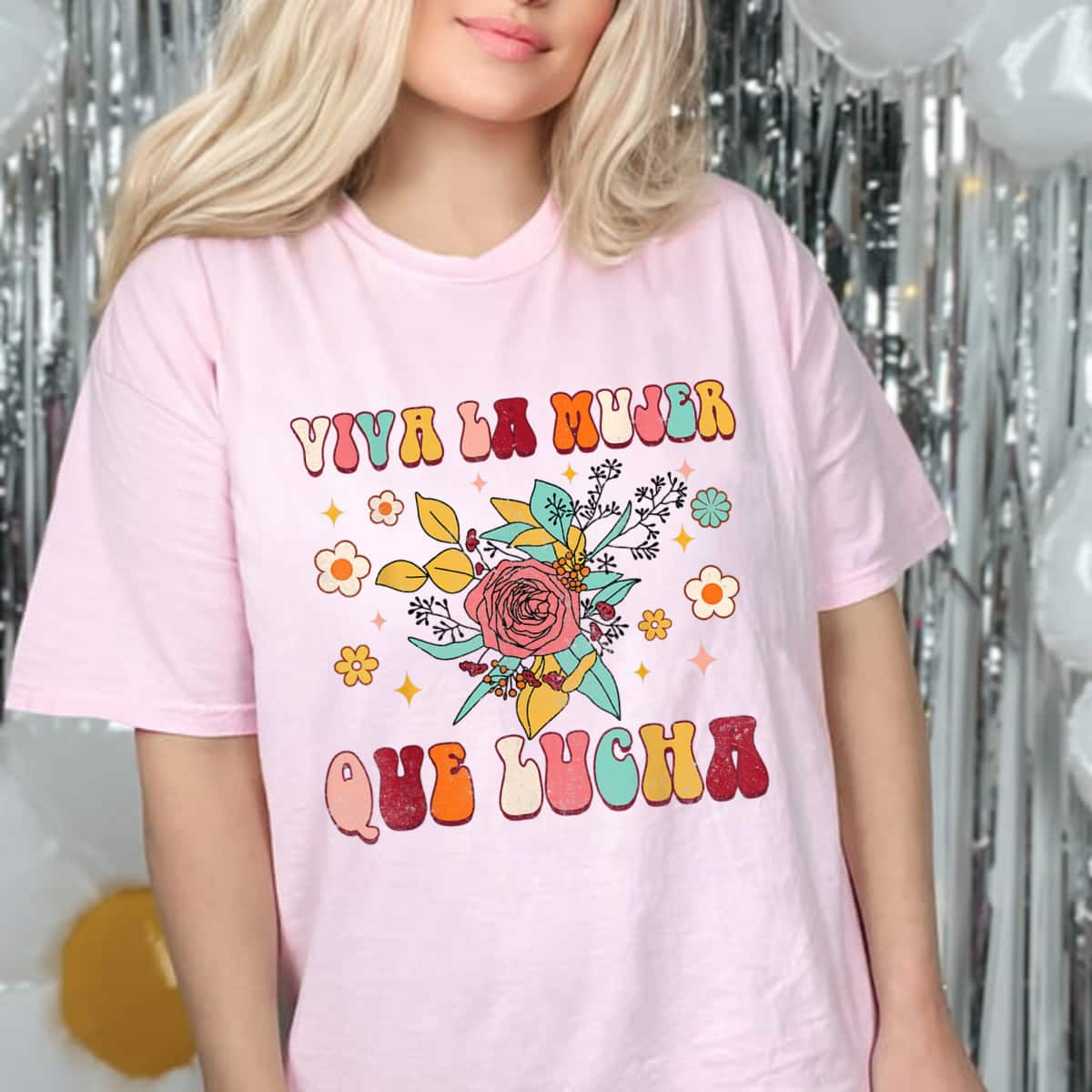 Viva La Mujer Que Lucha Latina Power Feminist Mexican Groovy T-Shirt