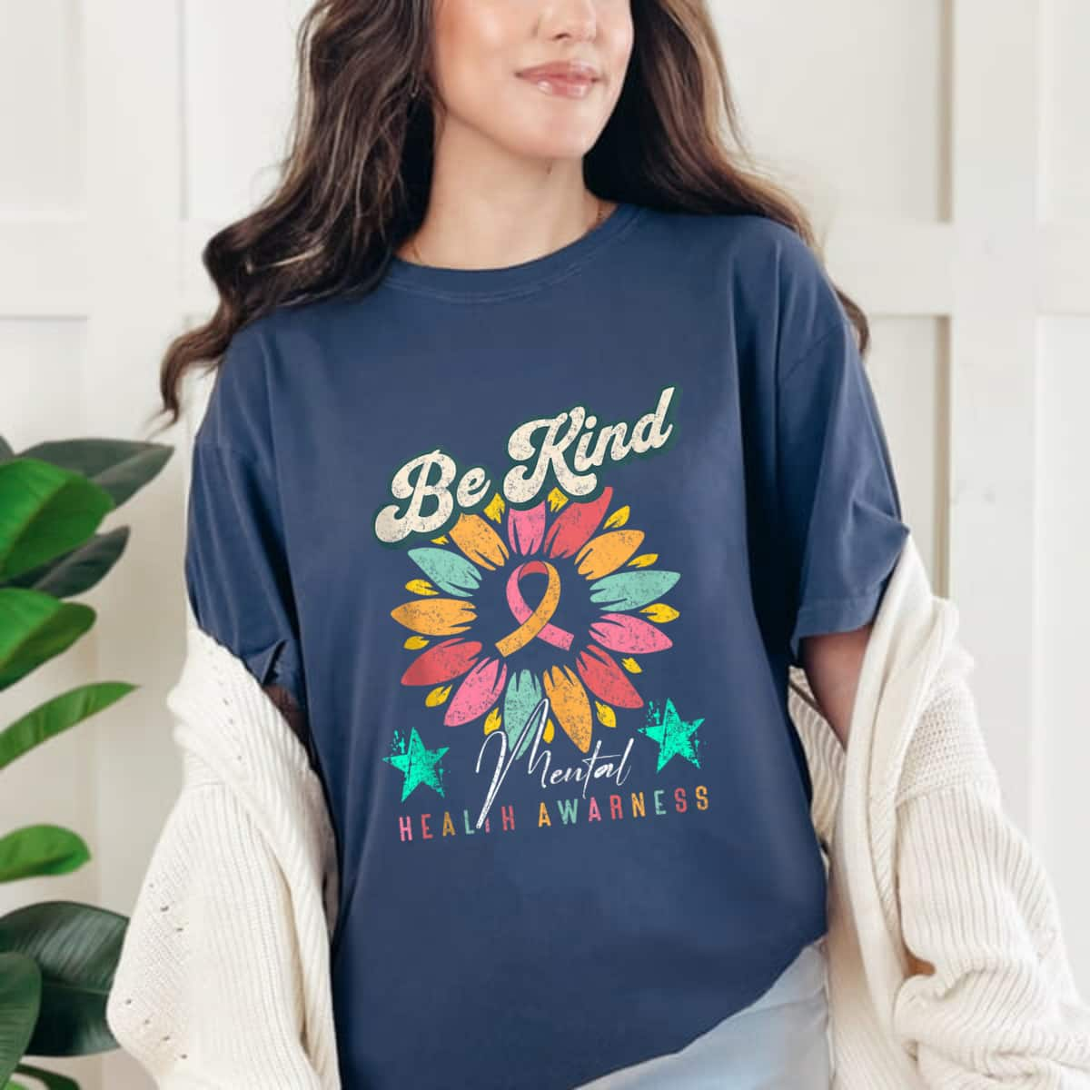 You Matter Kindness Be Kind Groovy Mental Health Awareness T-Shirt