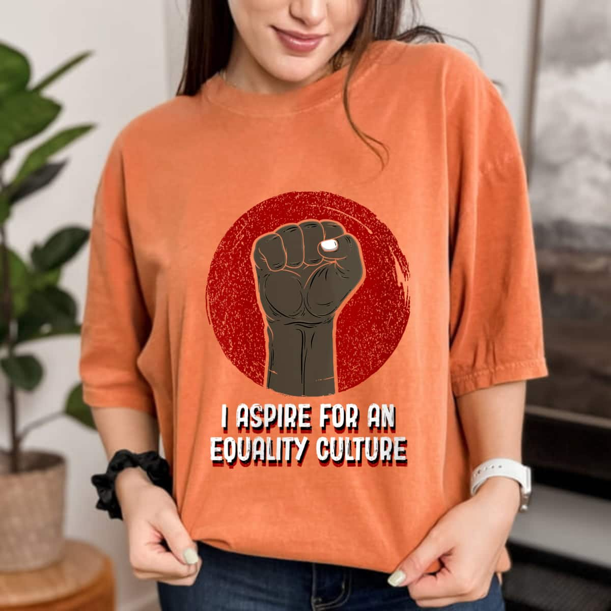 Womens I Aspire For An Equality Culture Social Justice T-Shirt