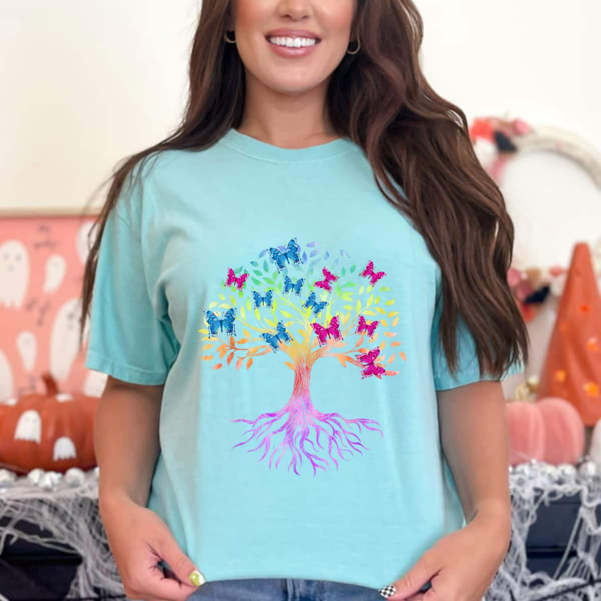 Colorful Nature Butterfly Tree Insect Pretty Butterfly T-Shirt