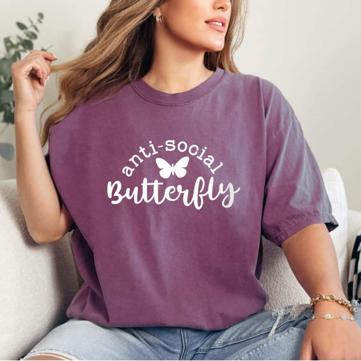 Womens Anti-Social Butterfly, Anti-Social T-Shirt