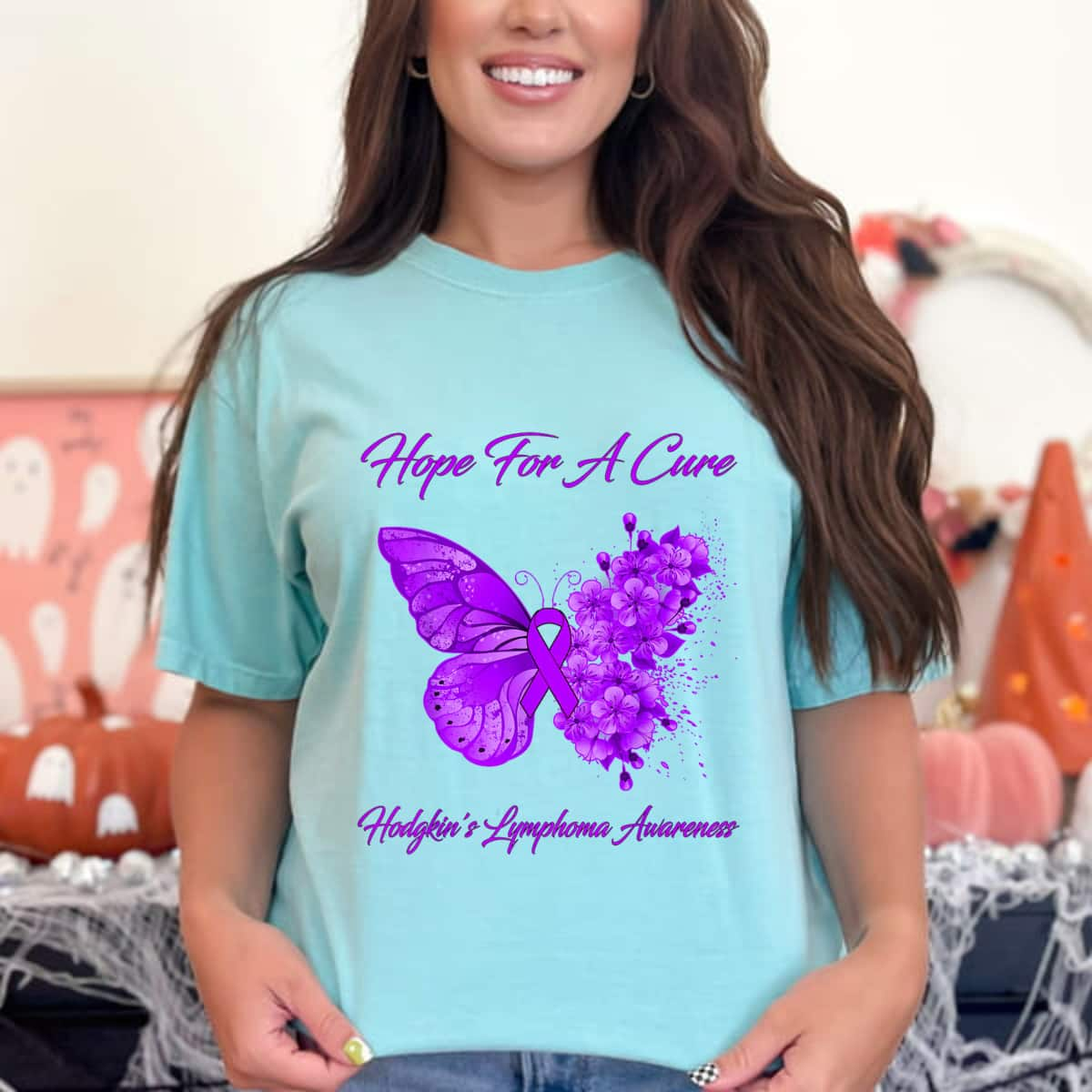 Butterfly Hope For A Cure Hodgkin's Lymphoma Awareness T-Shirt