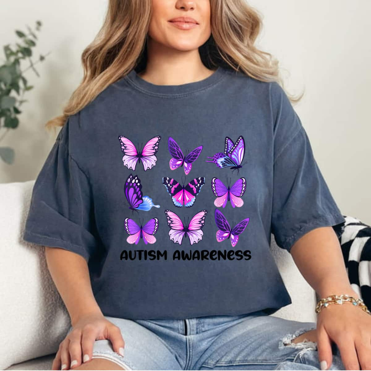 Autism Fighter Awareness Butterflies T-Shirt