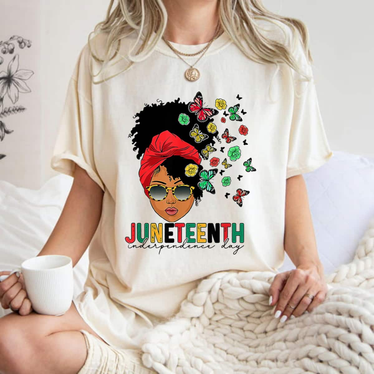 Juneteenth Is My Independence Day Butterfly T-Shirt