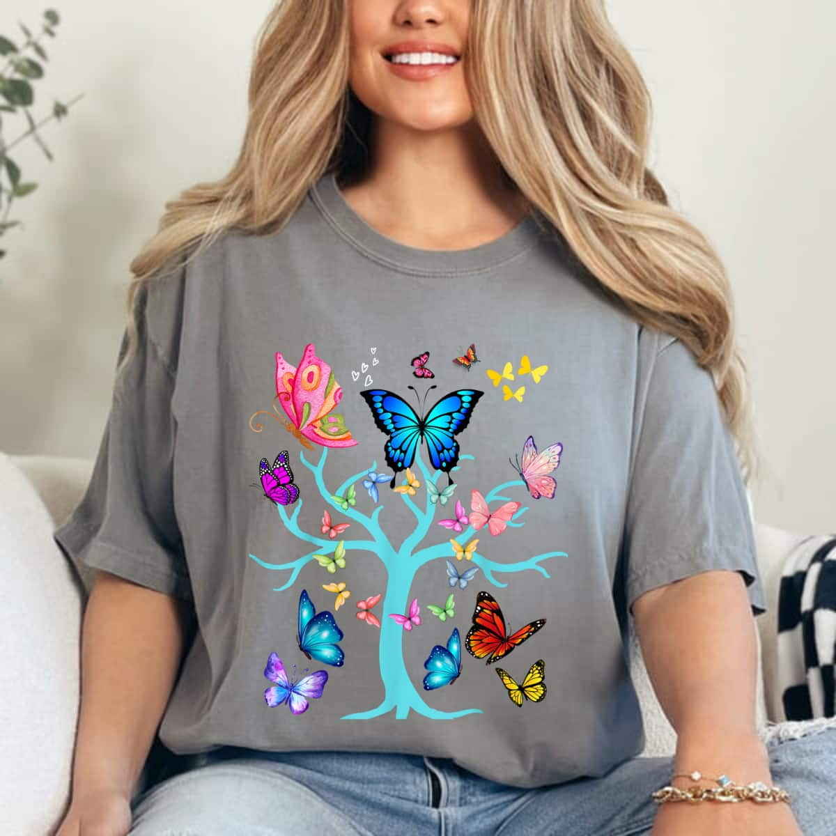 Butterflies Circle Around The Tree T-Shirt