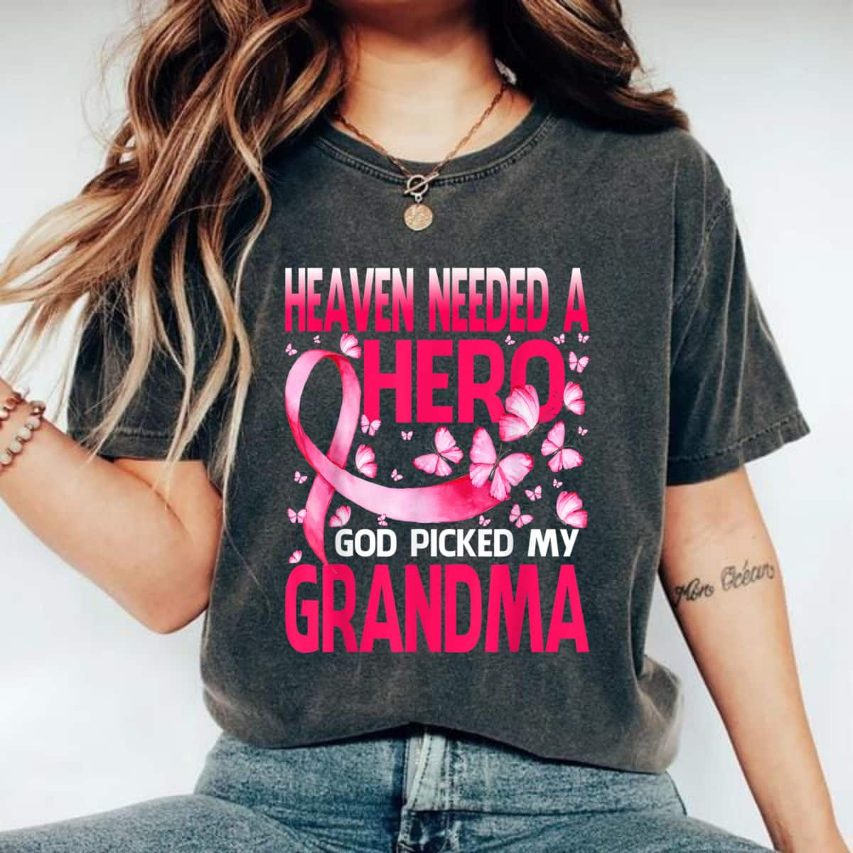 Butterfly Heaven Needed A Hero God Picked My Grandma T-Shirt