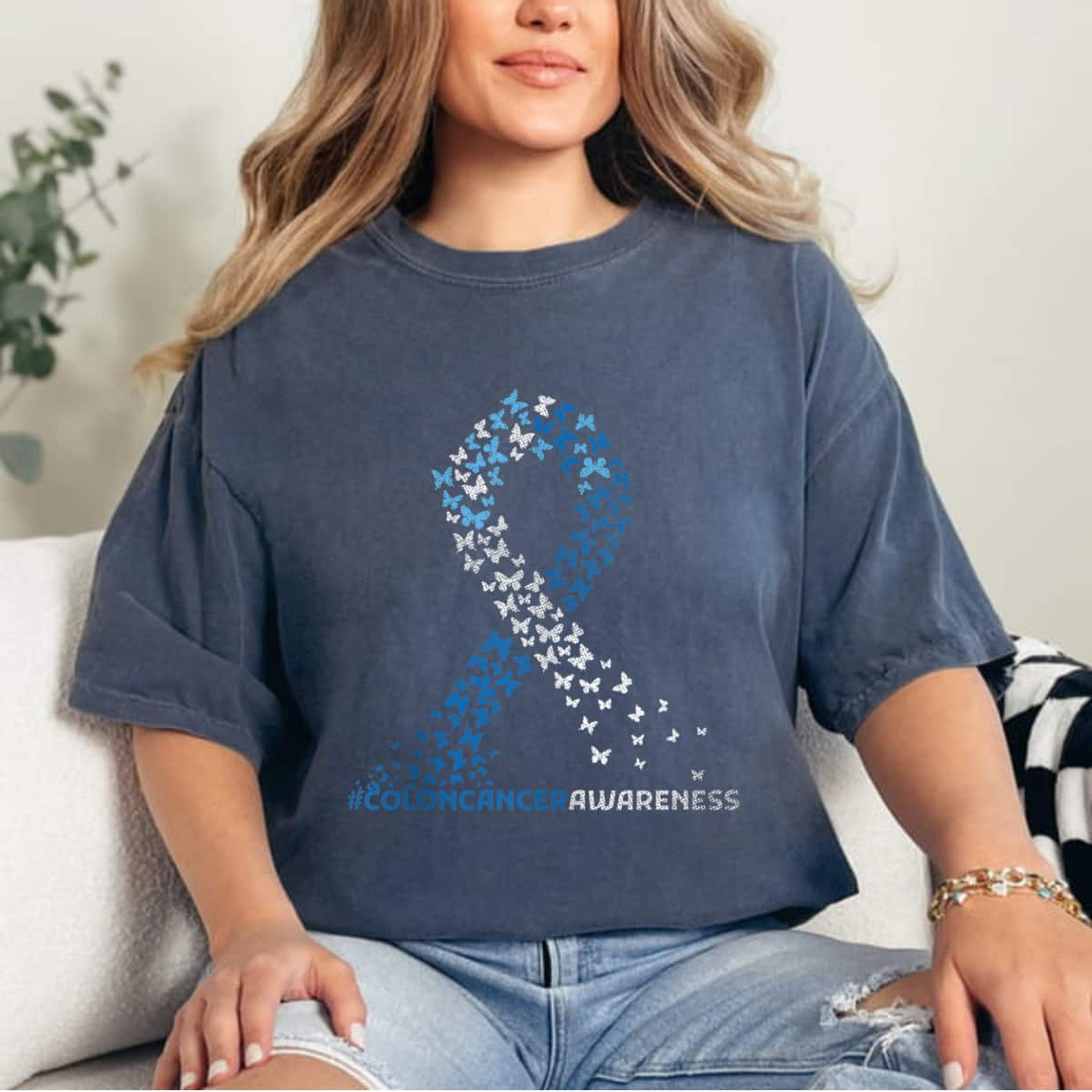 Colon Cancer Awareness Colonoscopy Butterflies T-Shirt