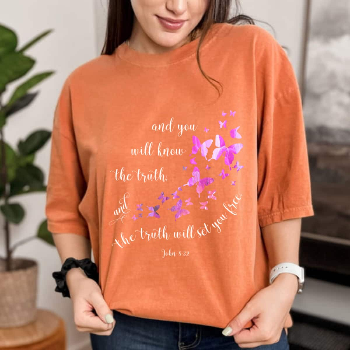 Butterfly Christian Bible Verse T-Shirt