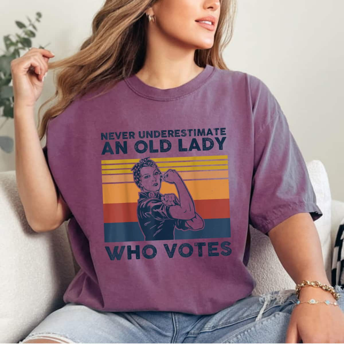 Never Underestimate An Old Lady Who Votes Empowered T-Shirt