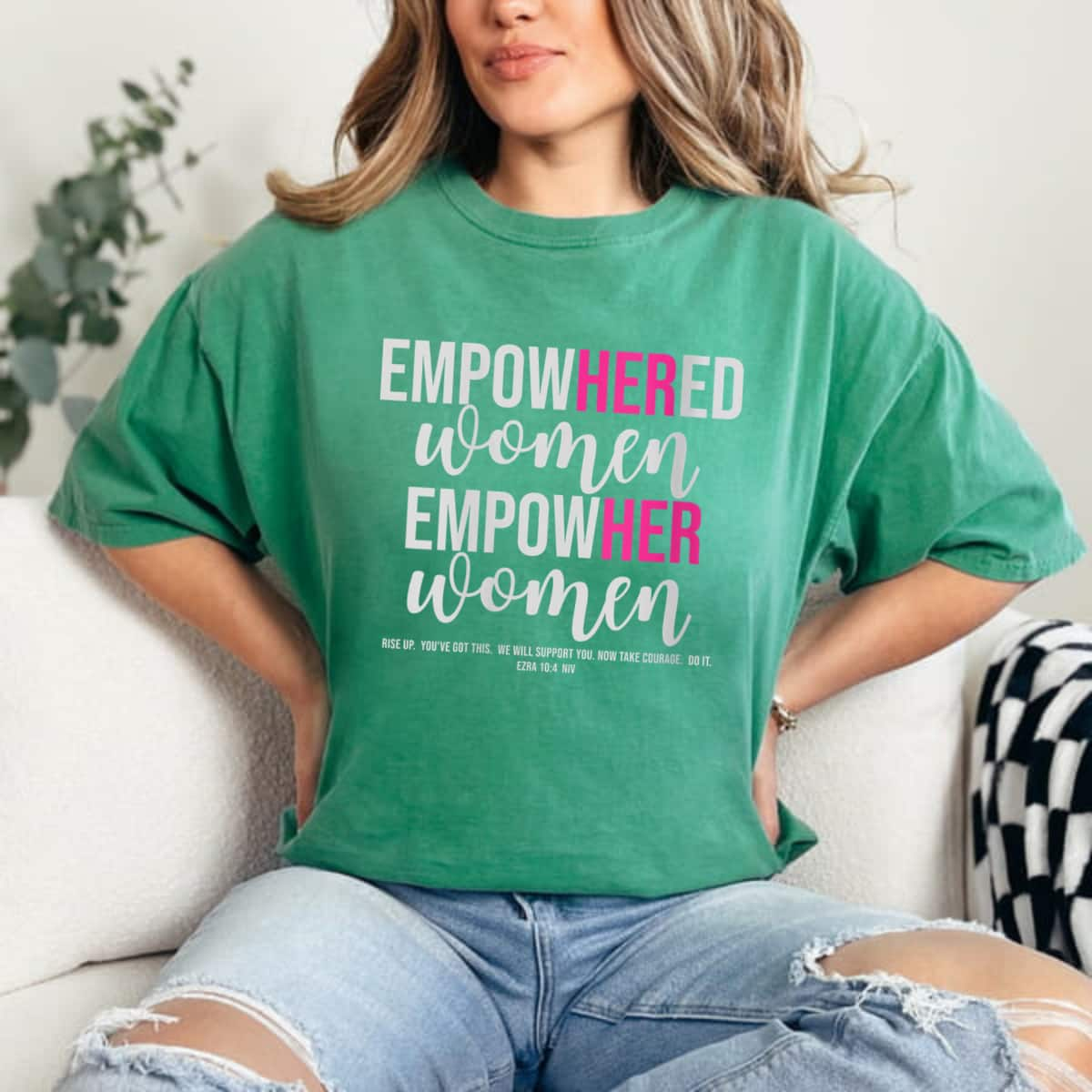 Womens Empowered Motivational Empowher T-Shirt