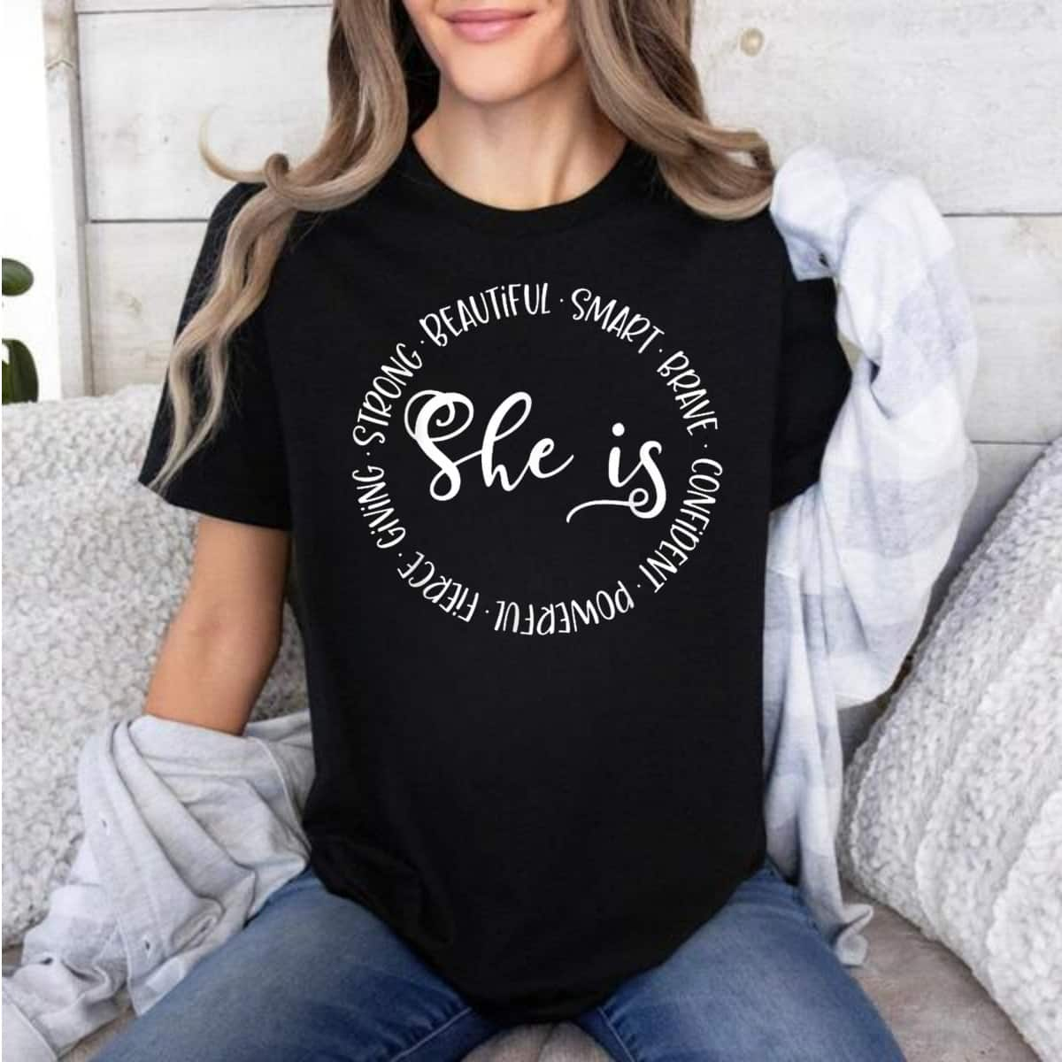 She Is Beautiful Smart Brave Confident Powerful Strong T-Shirt