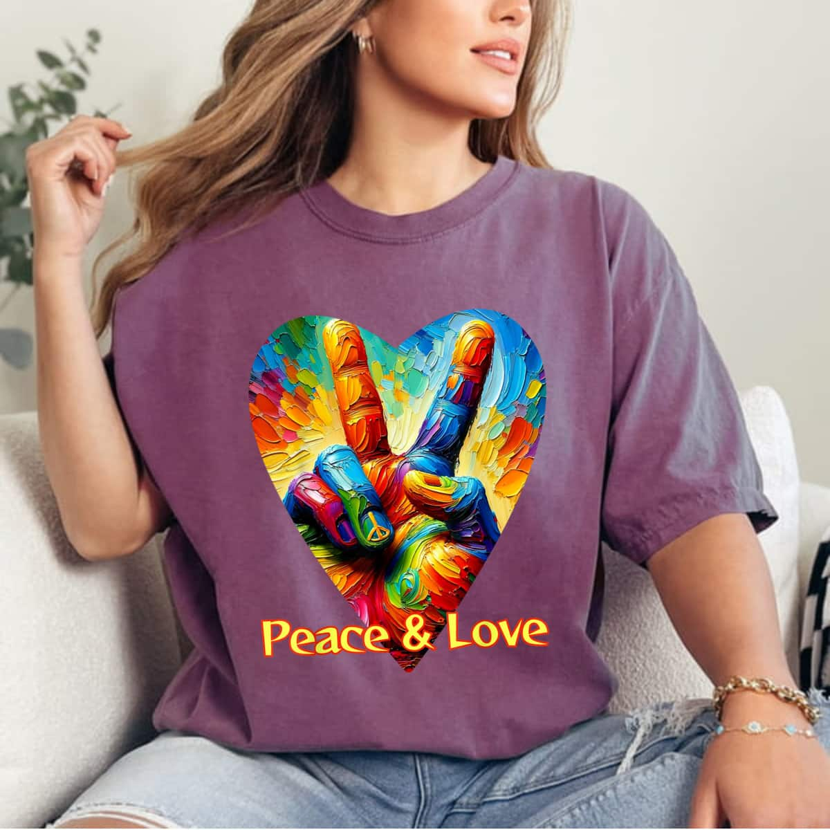 Peace & Love Colorful Empower T-Shirt