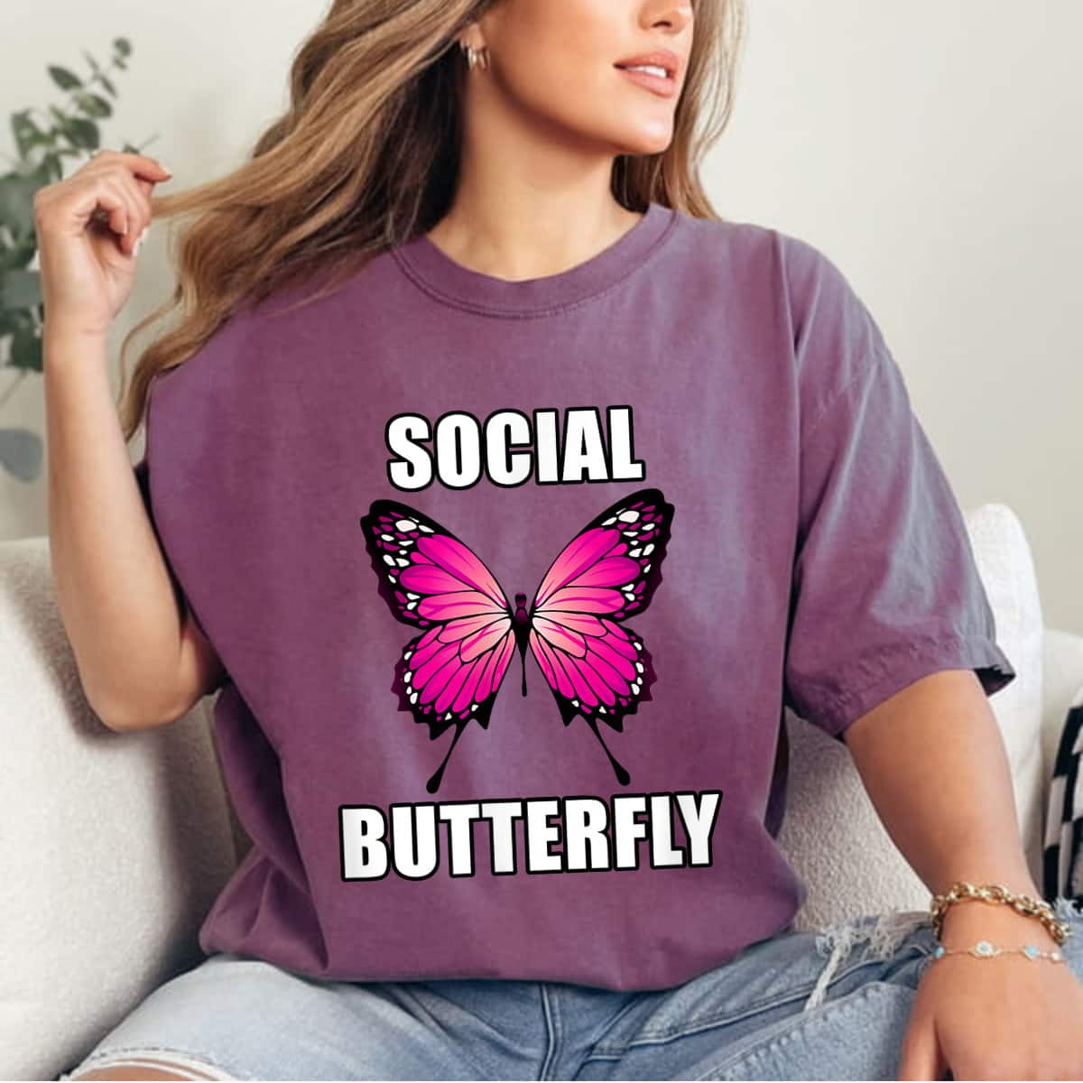 Social Butterfly Meme T-Shirt