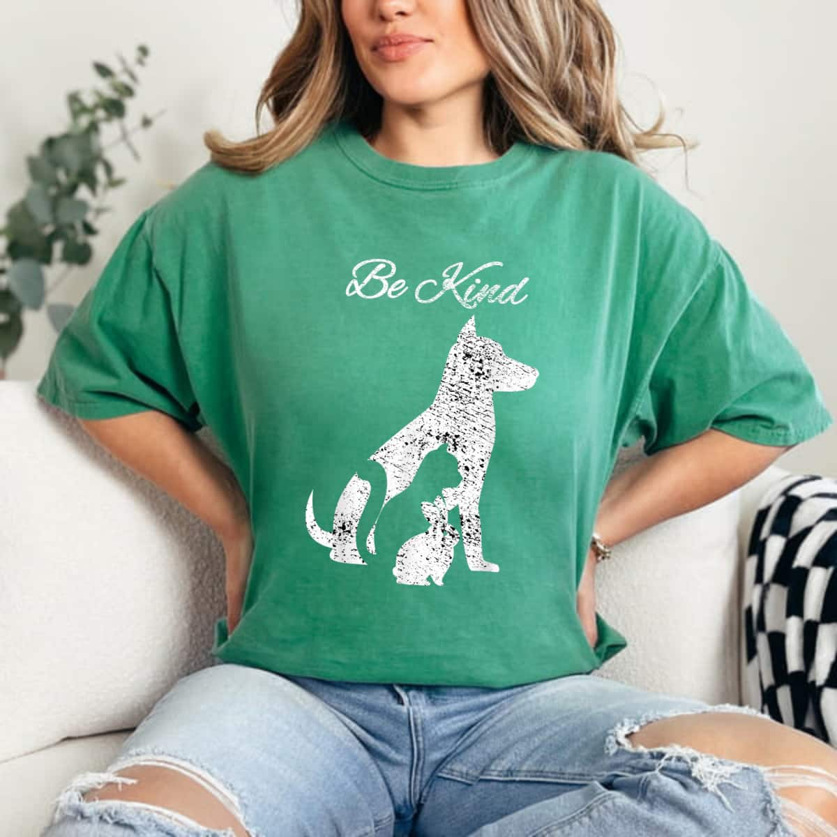 Be Kind Cat Dog And Rabbit T-Shirt