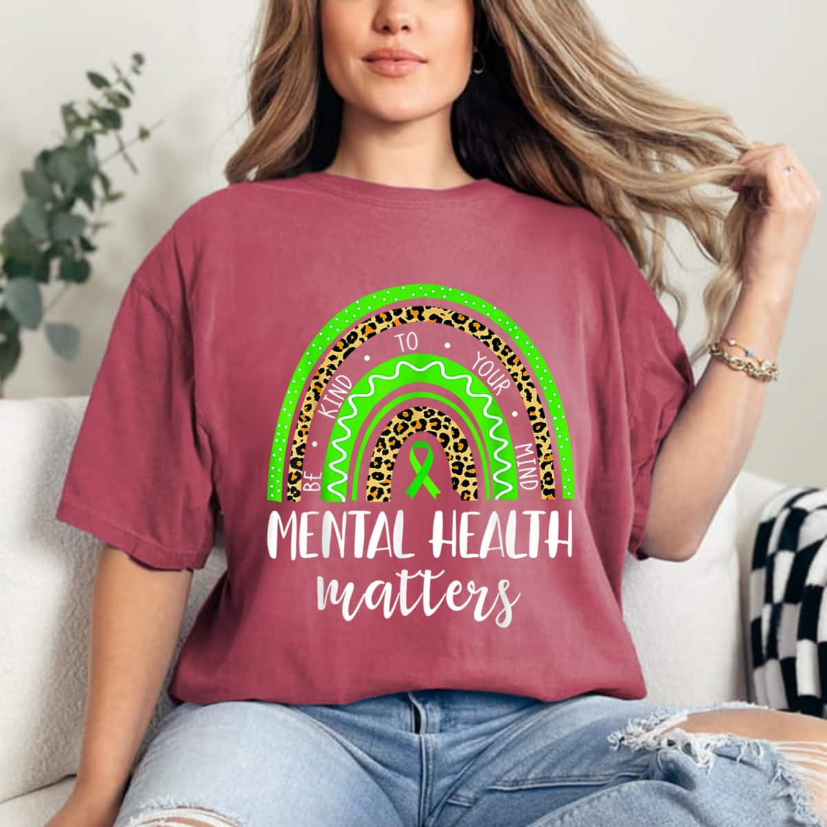 Mental Health Matters Be Kind Ribbon T-Shirt