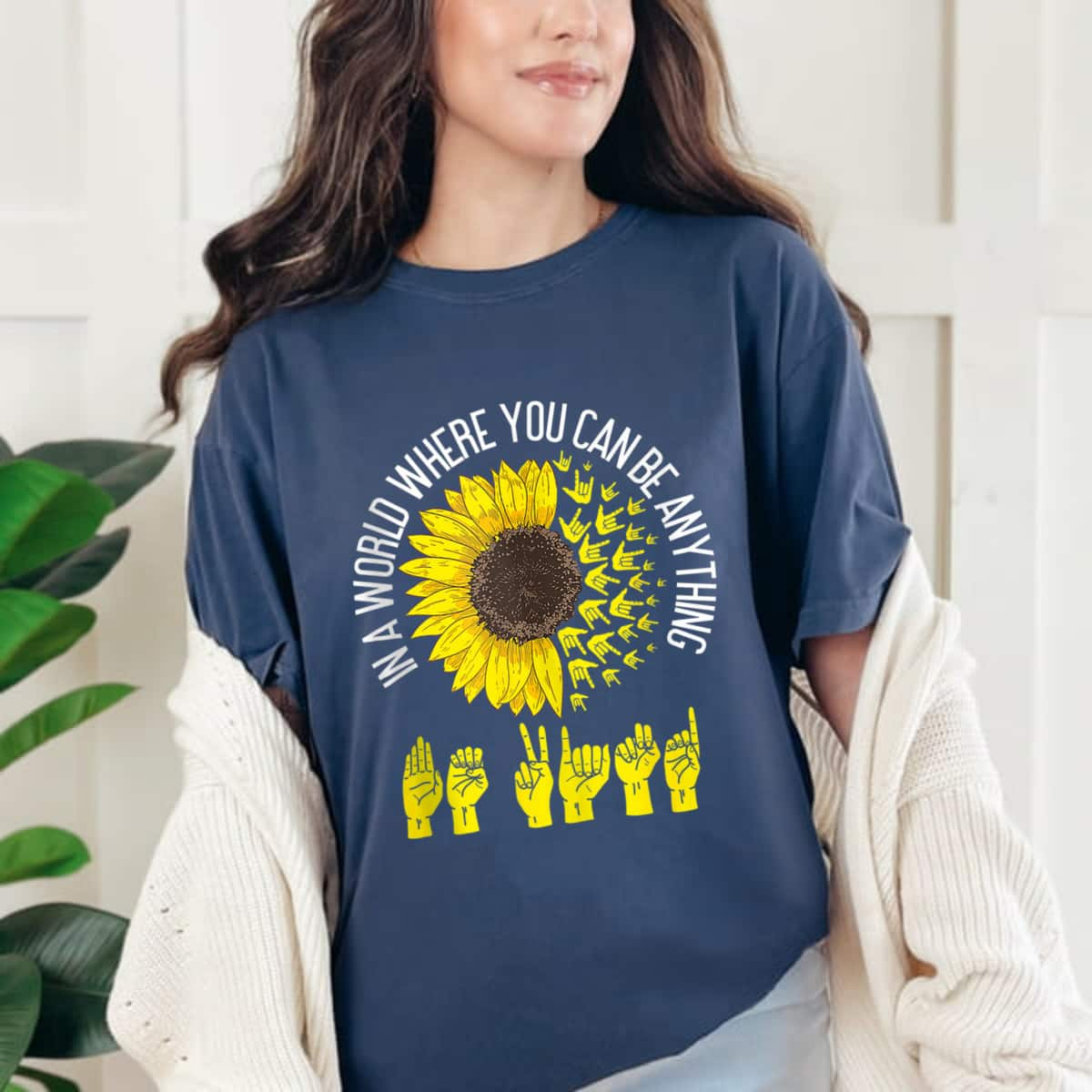 Yellow Sunflower Be Kind T-Shirt