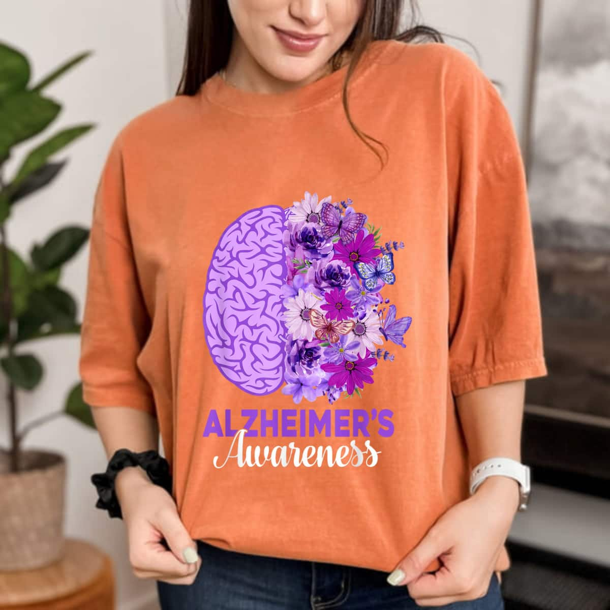 Floral Be Kind Alzheimers Awareness T-Shirt