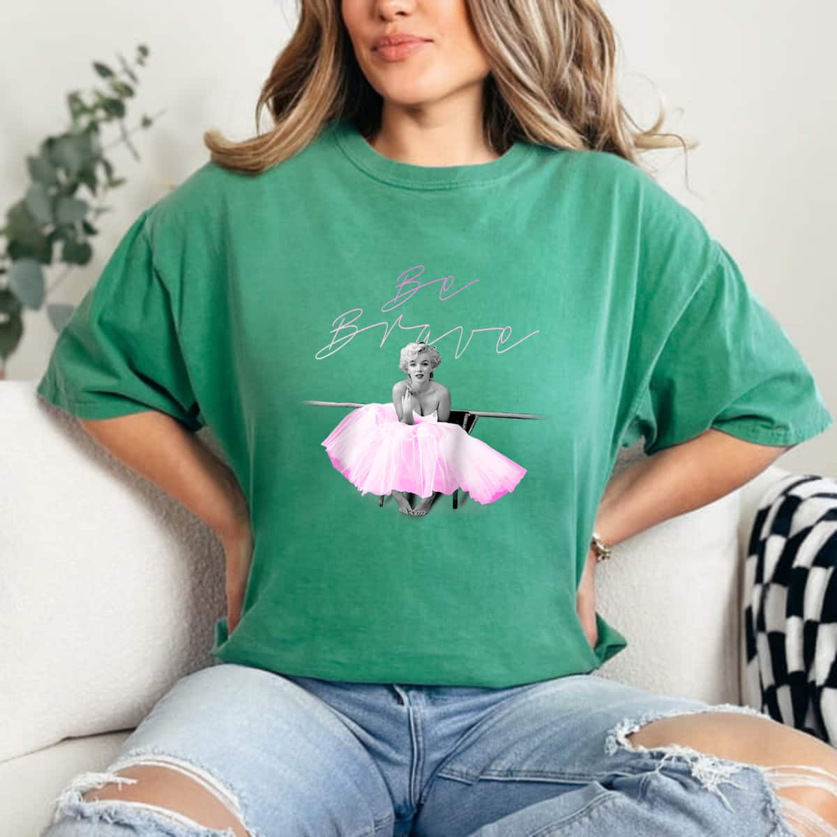 Be Brave Pink Dress T-Shirt