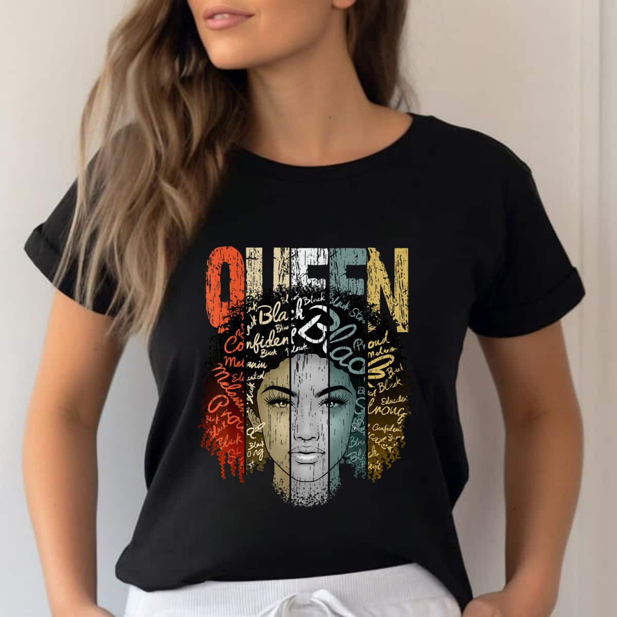 Queen Black Girl African Heritage Empowered T-Shirt