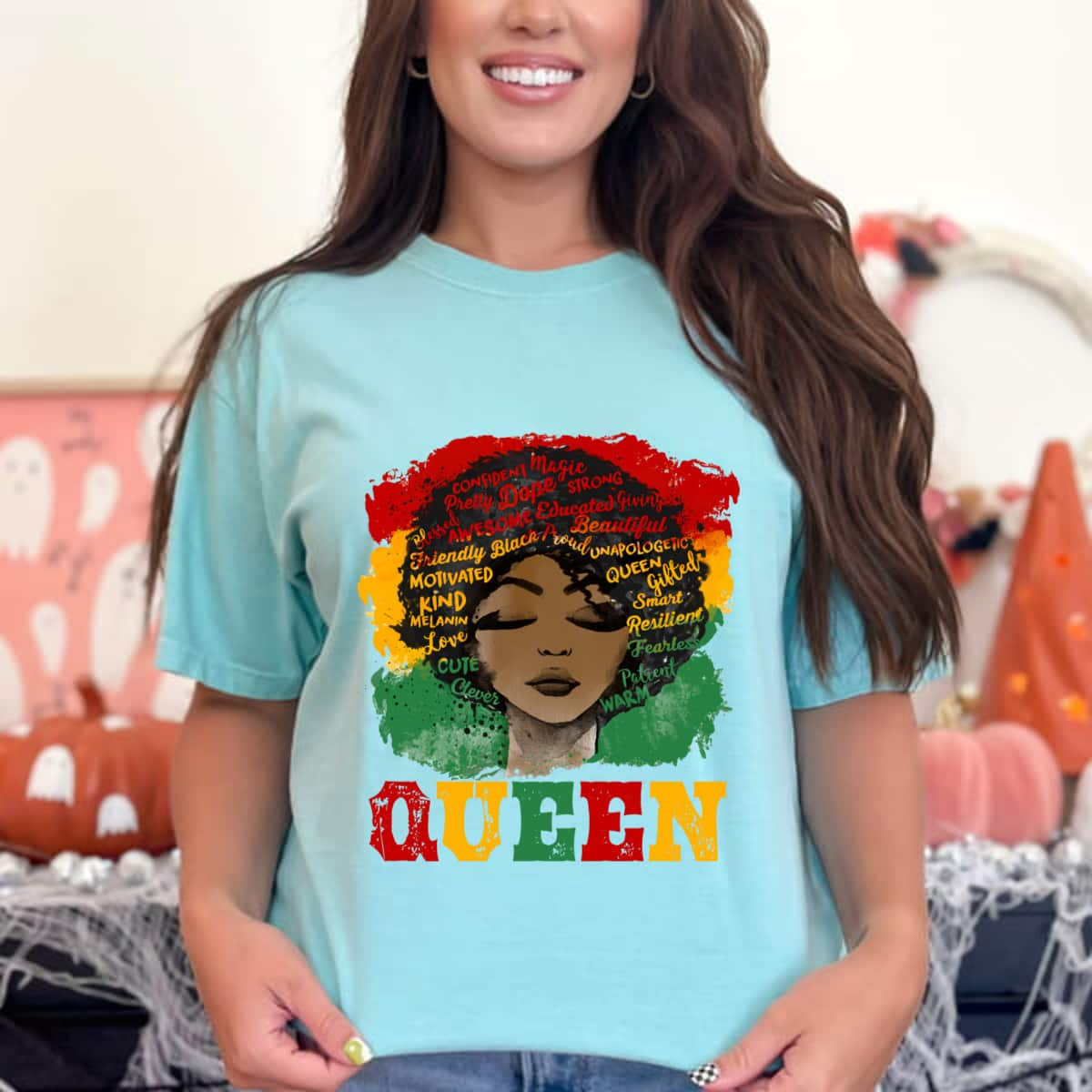 African Afro Queen Strong Black Women Black History Month Empowered T-Shirt