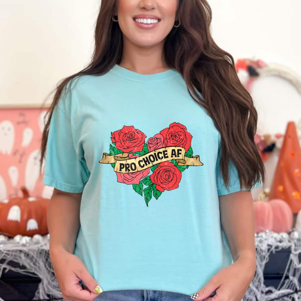 Pro Choice Roses Tattoo Feminist AF T-Shirt