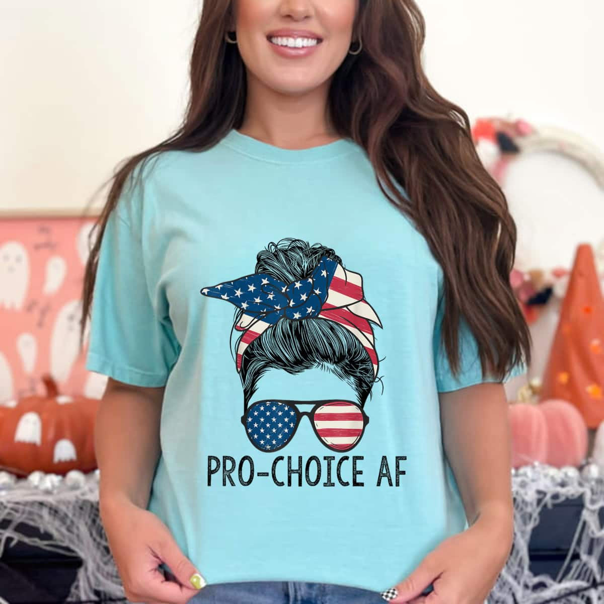 Pro Choice AF US Flag Feminist AF T-Shirt