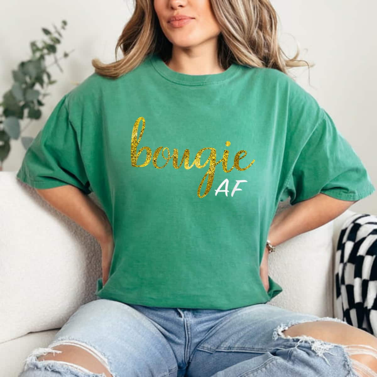 Bougie AF Funny Boujee Humor Gift Feminist AF T-Shirt