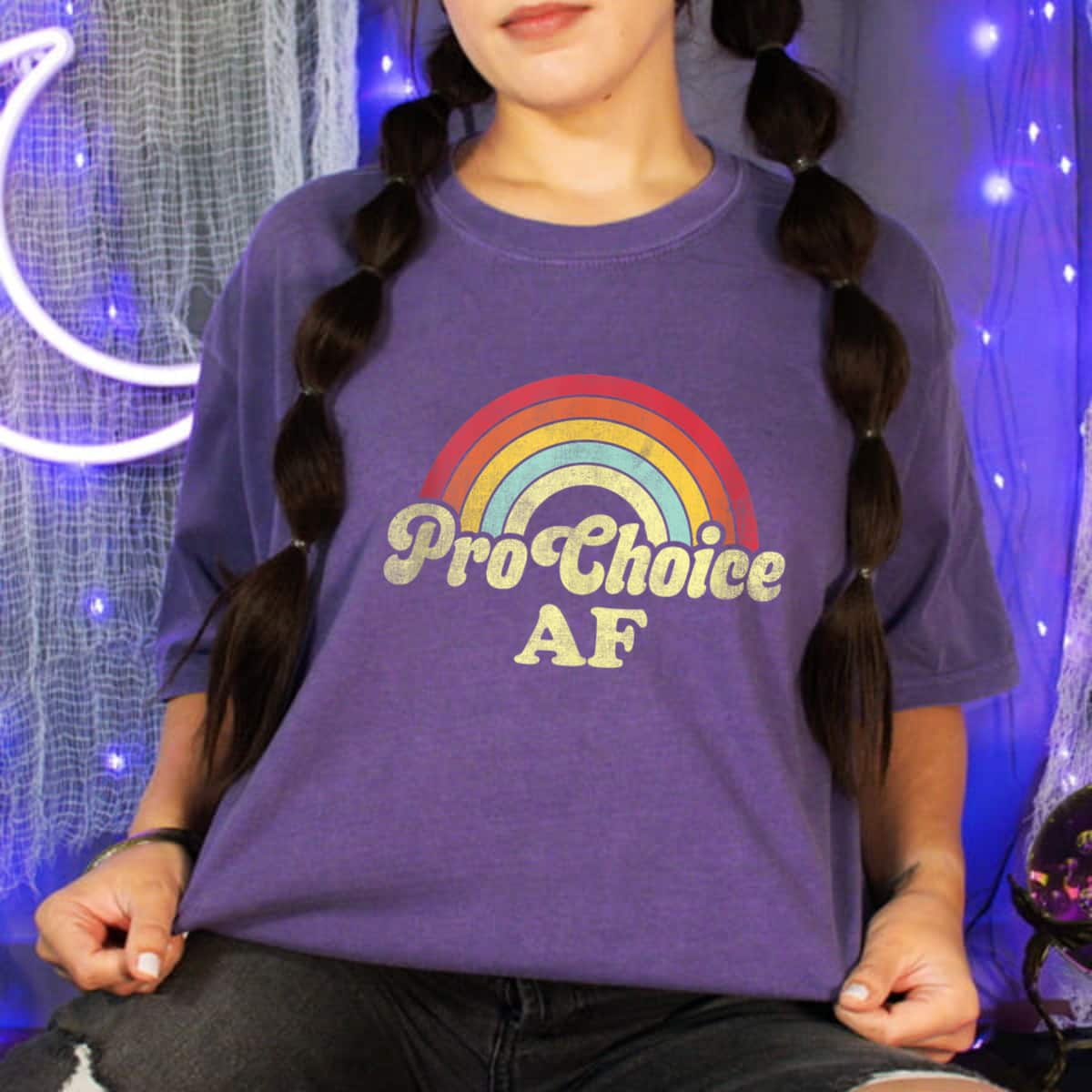 Pro Choice AF Rainbow Feminist AF Vintage T-Shirt