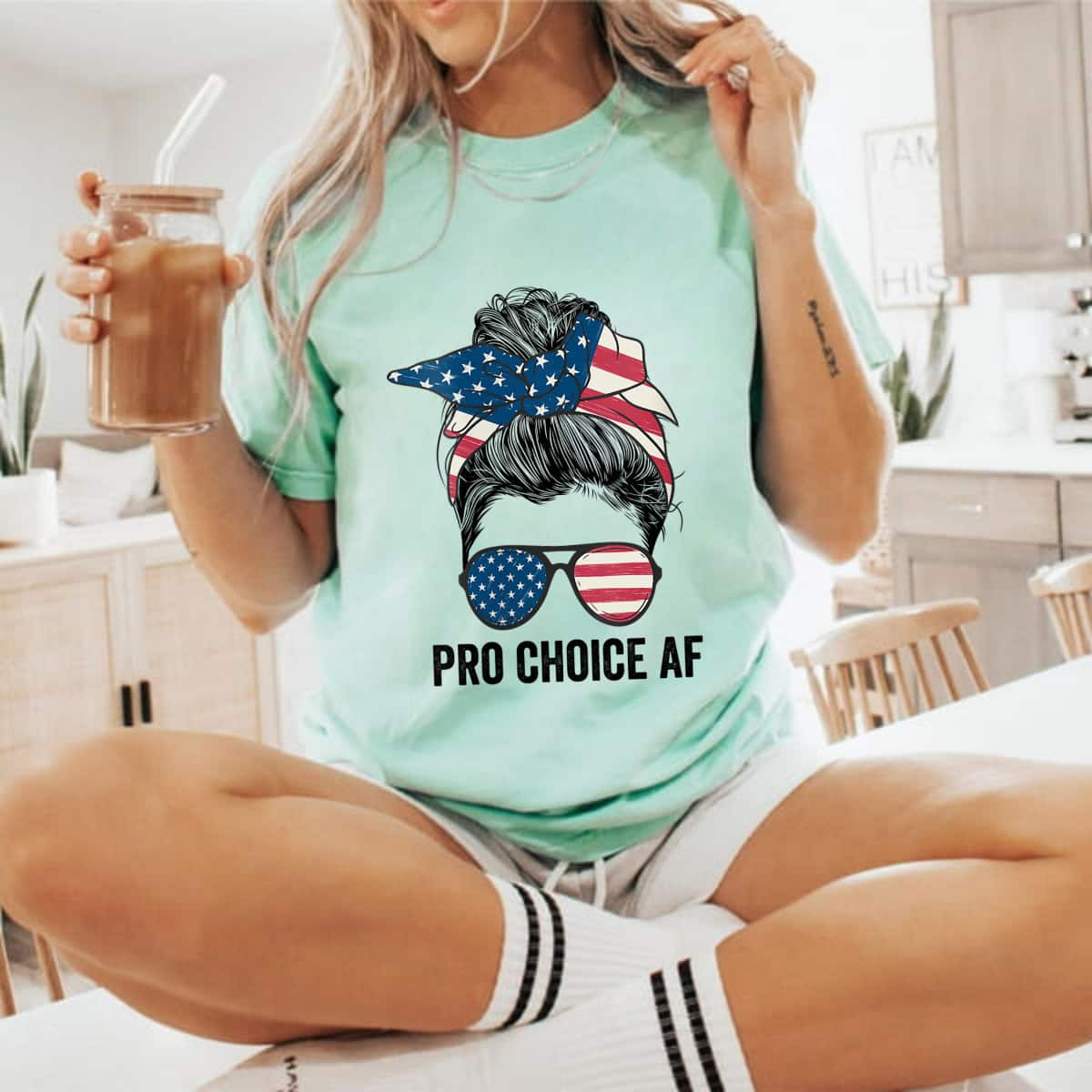 Cool Womens Pro Choice AF Feminist AF T-Shirt